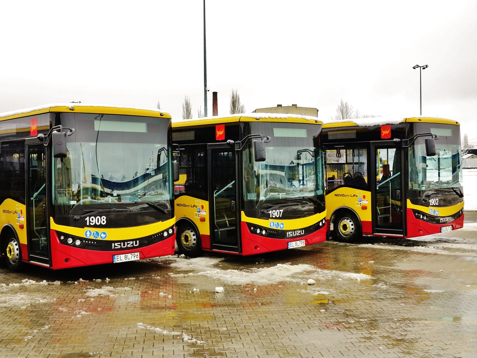 Flotila, 24 nových městských midibusů ISUZU Novociti Life pro polské město Lodž (foto:MPK)